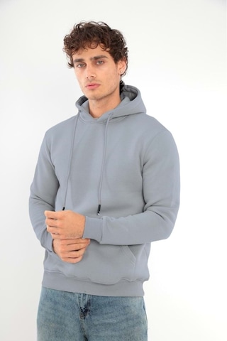 Mnk Baby & Kids Erkek Sweatshirt Pamuklu Standart Fit Normal Kesim İçi Polarlı 3 İplik Kapüşonlu Gri