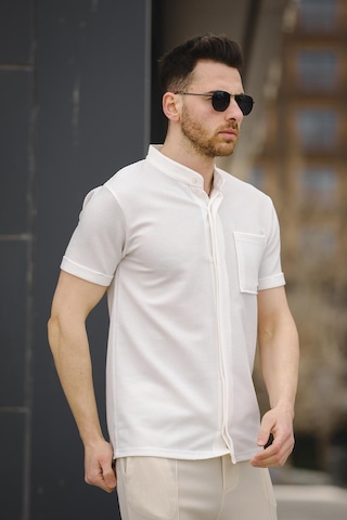 Oksit Erkek Slim Fit Kısa Kol Hakim Yaka Erkek Gömlek 001