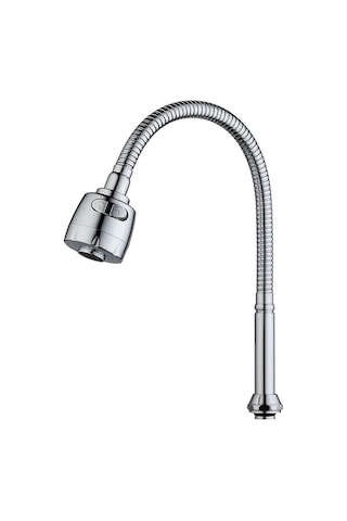 Oynar Başlıklı Esnek Boru Çift Fonksiyonlu Mutfak Başlığ Krom Renk