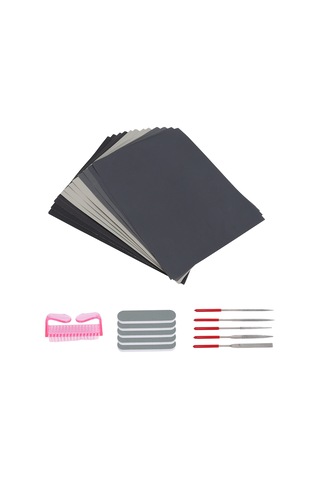 23 Parça, 12 Zımpara Kağıdı, 5 Parlatma Bloğu, 5 Şekil Törpüsü, 1 Fırça