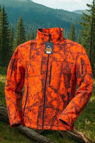 Mysia Outdoor Turuncu Kamuflajavcı Tipi Polar Mont Kalın Polar, Kamuflaj Desenli Cepli, Termal Outdoor Mont Çok Renkli