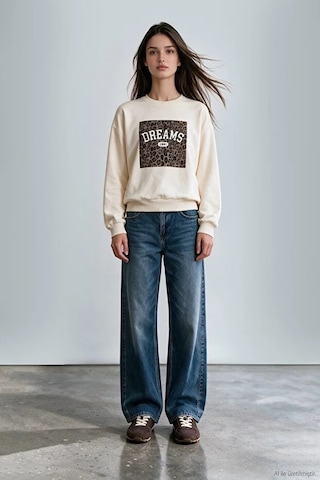 Quzu 27kswt03084 Ekru Sweatshirt