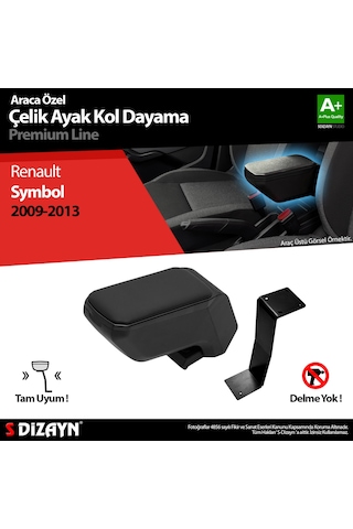 S-Dizayn Renault Symbol 2009-2013 Kol Dayama Kolçak Çelik Ayaklı ABS Siyah