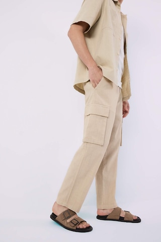 DeFacto Wide Leg Bol Rahat Kesim Kargo Cepli Keten Görünümlü Yazlık Pantolon - B9407AX24SMBG743