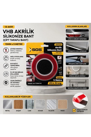 15mmx5yrd Vhb Akrilik Silikonize Bant Çift Taraflı Bant Bx40 Diğer