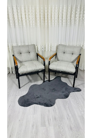 Madame Home Leylak Balkon, Bahçe,teras,cafe - Salon - Metal Kanepe Koltuk Takımı 1-1 Açık Gri