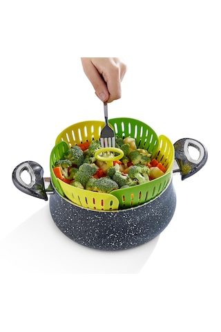 Sarı Pratik Buharda Lezzetli Sebze Meyve Haşlama Pişirme Sepeti