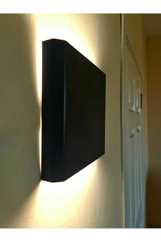 Dekoratif Çift Yönlü Duvar Aplik - 4w - Siyah Kasa - 19x17cm 6500k Beyaz İşık 6500k Beyaz Işık Diğer