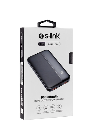 S-link IP-G10N 10000 mAh Micro+Type C Girişli Powerbank Siyah