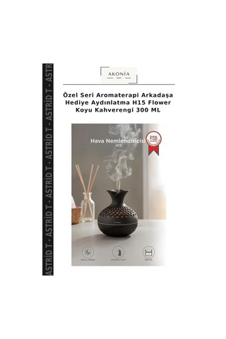 Özel Seri Aromaterapi Arkadaşa Hediye Aydınlatma H15 Flower Koyu Kahverengi 300 Ml