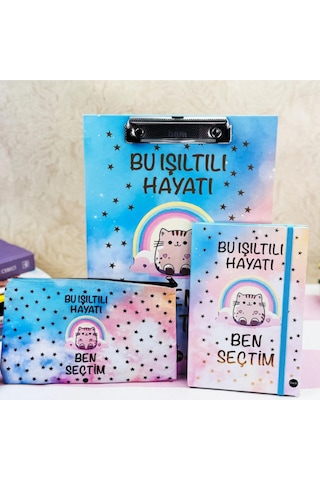 Bu Işıltılı Hayatı Ben Seçtim Tasarımlı Kırtasiye Seti