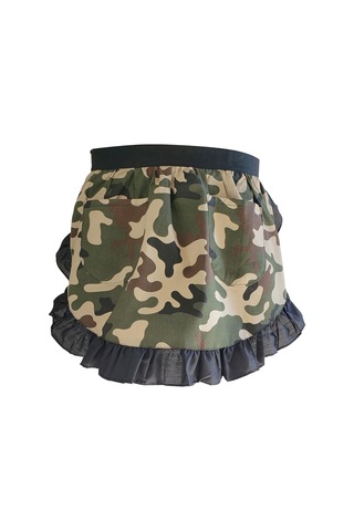 Kadın Bel Önlükleri Beyaz Cepli Yarım Garson Ev Garson Kamuflaj, Diğer