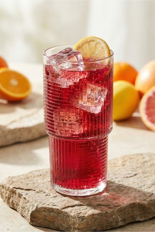 Lav Helen Cam Meşrubat Bardağı 6'lı 400 ml (Büyük Su/Kokteyl/Soğuk Kahve Bardağı )