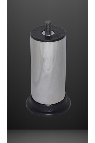 12 Cm Baza Ayağı - 10 Mm M10 Boy Civatalı - Krom Kaplı Plastik Bingolu Mobilya Ayağı 1 Adet Krom