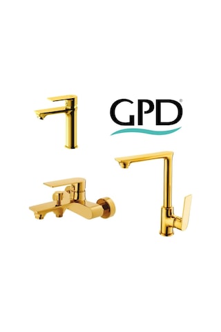 Gpd Altın Banyo Mutfak Lavabo Bataryası Provido Mbb155-a*mlb156-a Altın