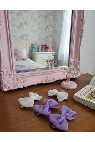 Retro Women Kız Çocuk Bebek Kurdele Hediye Doğum Günü Tül Tü Tü Toka Seti Pembe