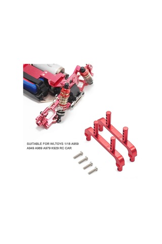 Youmex Alüminyum Rc Araba Geliştirme Seti: Kasa Direkli + Orta Vites Mil + İkinci Kat Tahtası, Wltoys 1/18 A959 A949 A969 A979 K929 Uyumlu Kırmızı