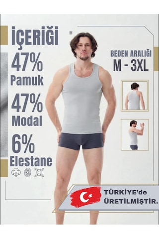 Mercan 6'lı Gri Modal Atlet - Ultra Rahat, Avantajlı Kutu