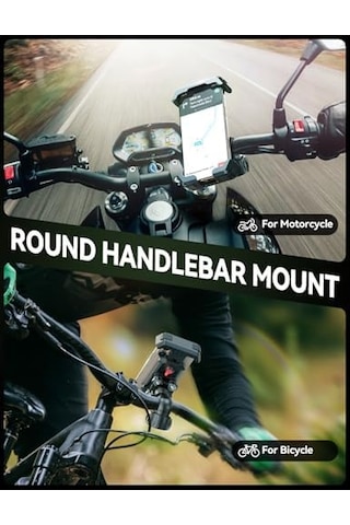 Bike Phone Holder Mount, Bicycle Phone Mount, Dirt Bike Accessories For All 4.7-7.0" Phones, Motorcycle Phone Mount For Apple iPhone Uyumlu 16 Pro Max/15/14/13/12 S25/s24/s23