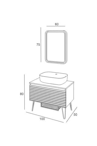 Denko Taylan 100 Cm Mdf Siyah Banyo Dolabı Takımı Siyah