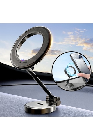 Metal Katlanır Magsafe Mıknatıslı 360 Dönen Araç Telefon Tutucu
