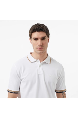 Nautica Regular Fit Polo Yaka Erkek T-shirt K65354t Beyaz