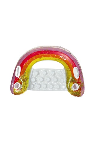 Yeni Şişme Payetli Gökkuşağı U-şekilli Yüzme Halkası 001