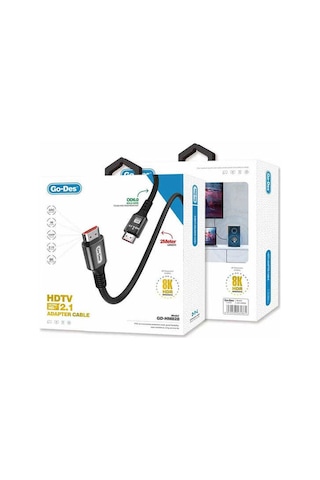 Go Des GD-HM828 HDTV Görüntü ve Ses Aktarıcı HDMI Kablo Ultra HD 8K 4320p 2 metre - Siyah ZORE-266118