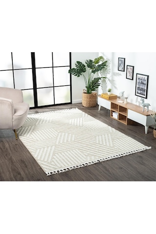 Loop Lp006a Bej Halı Dekoratif Sisal Bukle Tozsuz Antialerjik Modern Salon Halısı Yatak Odası Halısı-111 Bej