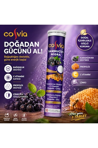 Cosvia Sambucus Nigra Kara Mürver & C Vitamini 20 Tablet