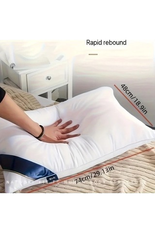 Trendooze Mavi Yıldızlı Otel Kalitesi Yastık, Boyun Desteği, 2 Adet, Lüks Uyku Deneyimi mavi