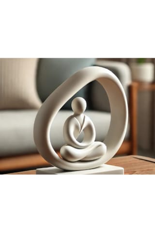 M2s Dijital Meditasyon Yapan İnsan Biblo Dekoratif Modern Ev Aksesuarı Yoga Objesi Salon Heykelcik 0
