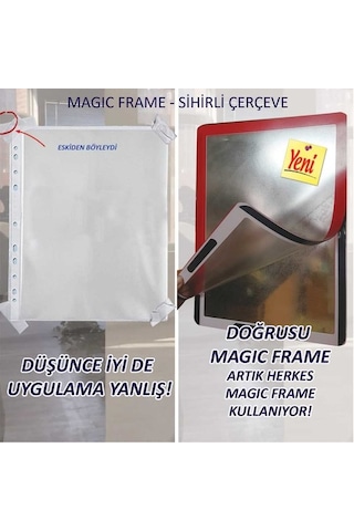 Yapışkanlı Mıknatıslı Esnek Çerçeve Duyuru Panosu 2'Li A4 5 Renk