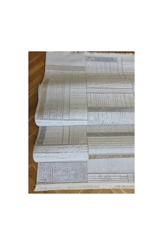 Badelya Home London 003 Krem Multi Bambu Akrilik Yumuşak Modern Özel Kesim Salon Koridor Halısı 003-krem/multi