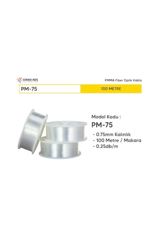 0.75mm 100 METRE PMMA UÇTAN IŞIMA FİBER OPTİK AYDINLATMA KABLOSU