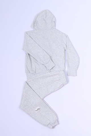 Kız Çocuk Eşofman Takımı Kapşonlu Fermuarlı C48 Gri