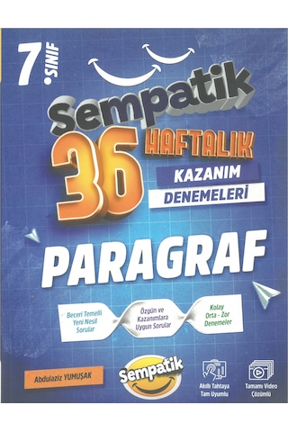 Ünlüler Karması 7. Sınıf Sempatik Serisi Paragraf 36 Haftalık Kazanım Denemeleri Ünlüler Karması 7. Sınıf Sempatik Serisi Paragraf 36 Haftalık Kazanım Denemeleri