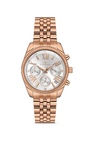 Ferro Fm41172a-c Quartz Rose Çelik Kordon 36 Mm Kadın Kol Saati Rose Gold