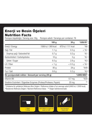 Dynamic Whey Protein Tozu - 2280 G - 76 Servis - Sindirim Enzimli