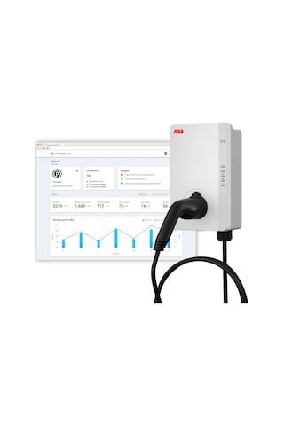Abb Terra AC 22 KW Duvar Tipi Kablolu Elektrikli Araç Şarj İstasyonu
