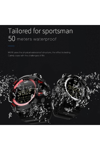 Lokmat Mk16 Akıllı Saat Askeri Ordu Dayanıklı Erkek Kadın Saat 12 Ay Pil Ömrü Ip67 / 5atm Su Geçirmez El Parlak Spor Bt Akıllı Saat Adım Sayar Aktivite Fitness Takip Cihazı Uzaktan Kamera Alarm