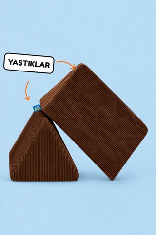 Funbed Sofa Çocuk Oyun Koltuğu, Modüler Katlanır Yatak Ve Oyun Minderi Seti, Süngerli Güvenli Çocuk Kanepe Kahverengi - 889056427 Kahverengi