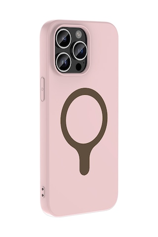 Apple iPhone Uyumlu 14 Pro Max Kılıf M-safe Şarj Özellikli Zore Aris Silikon Kapak - Açık Pembe AÇIK PEMBE