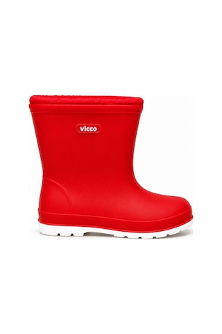 Vicco Mellow Kürklü Pvc Su Çizmesi Yağmur Botu Ortopedik Çocuk Bot Kırmızı