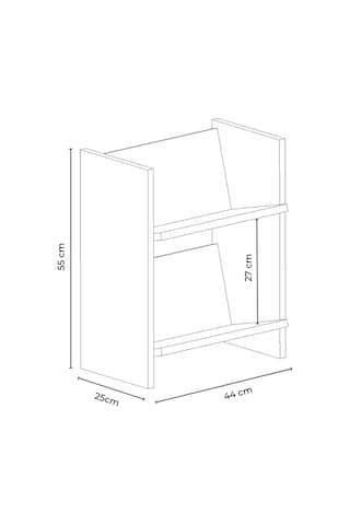 Derga 2 Raflı Kitaplık Beyaz - Meşe