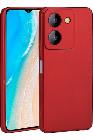 Zore Vivo Y36 4g Kılıf Msra Premier Silikon Kapak - Kırmızı Kırmızı