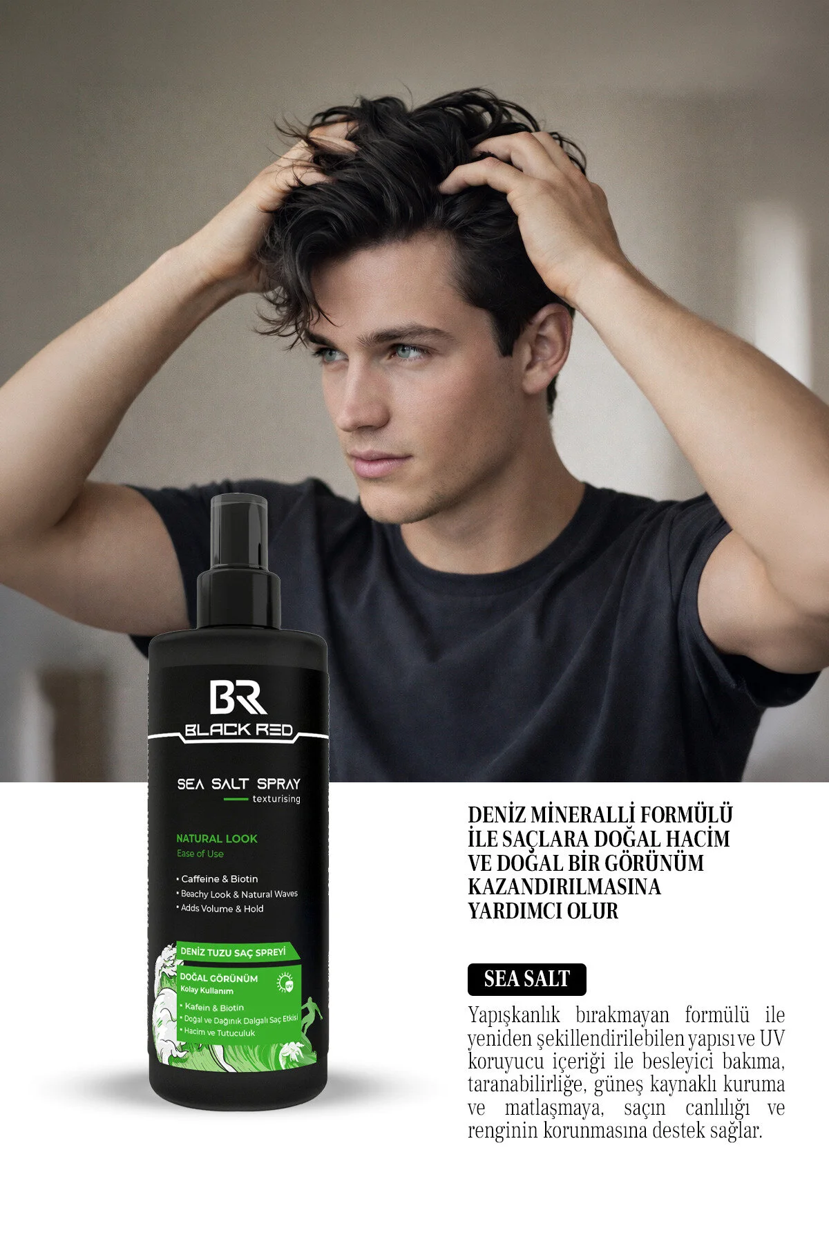 Black Red Sea Salt Spray 200 Ml Deniz Tuzlu Doğal Görünüm Saç Spreyi, Hacim Veren & Uv Korumalı