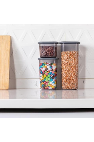 Qlux Colony Kare Saklama Kabı - 1200 Ml Gri