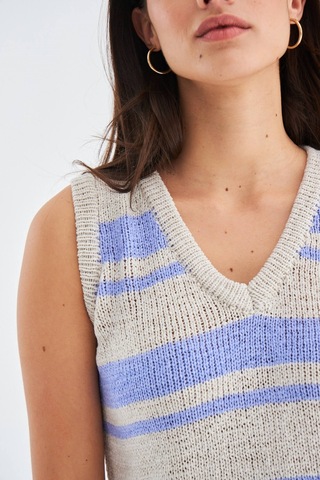 Peraluna Laura Top & Shorts Yazlık Kadın Triko Şort Takım Taş-Lila Taş Rengi - Lila