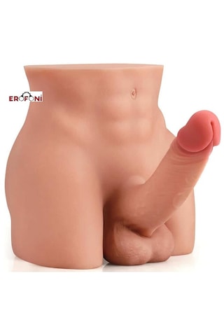 Erofoni Büyük Boy 24 CM 3.6 KG Realistik 18 CM Yapay Dildo Penisli Anüslü Titreşimli Erkek Kalçası